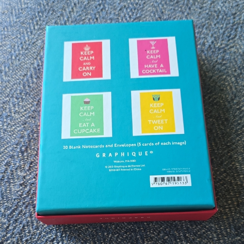 Adidas Turquoise Notecard Set with Colorful Designs - Picture 2 of 3